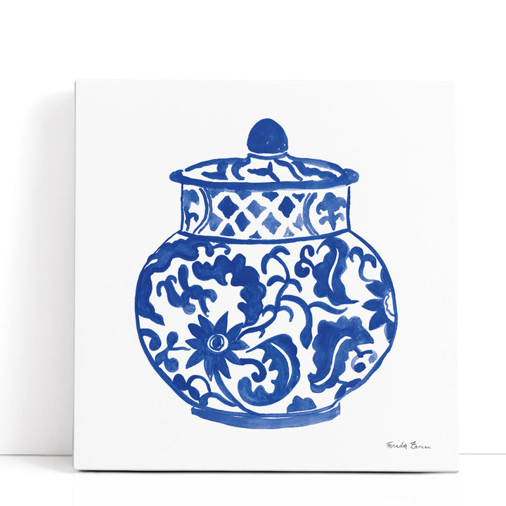 blue and white prints – ceramic jar illustration