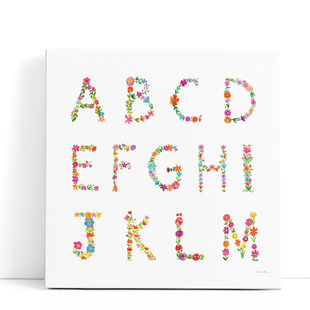 Floral Alphabet I - Canvas Print Wall Art