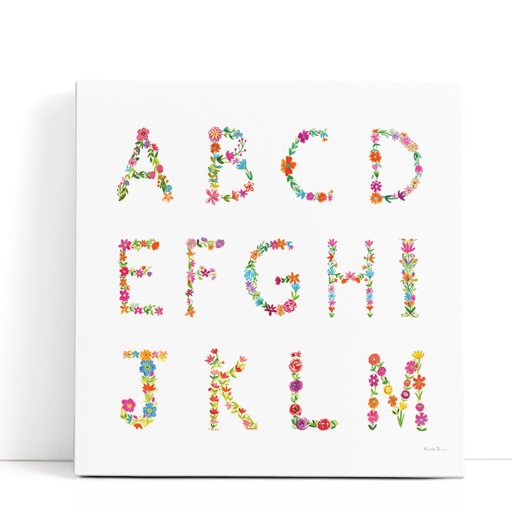 Floral Alphabet I - Canvas Print Wall Art