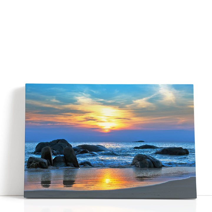 Beautiful Sunset Over The Sea - Canvas Print Wall Art