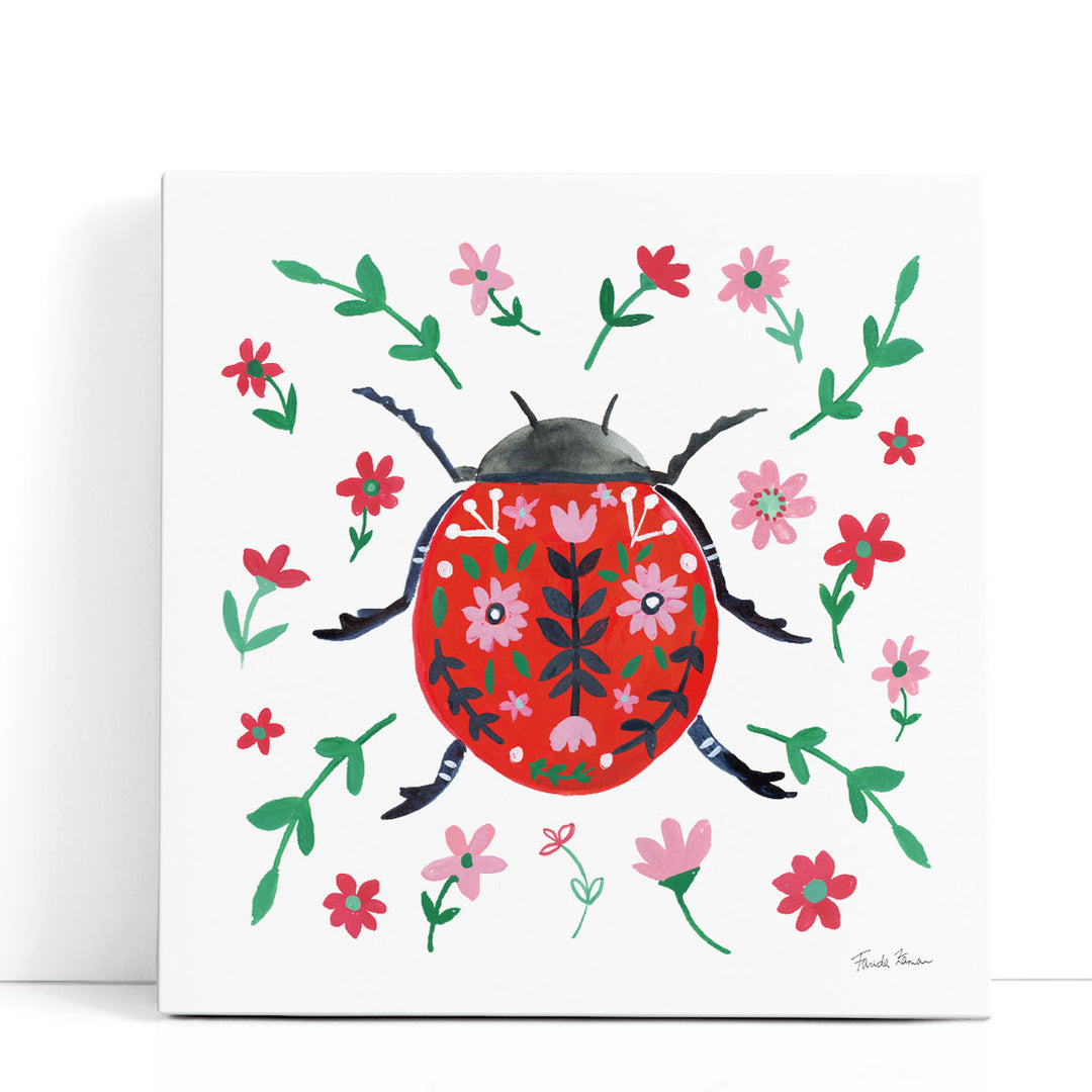 Folk Beetle I- Canvas Print Wall Art