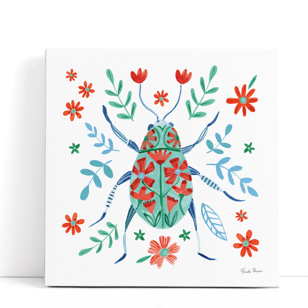 Folk Beetle II - Canvas Print Wall Art