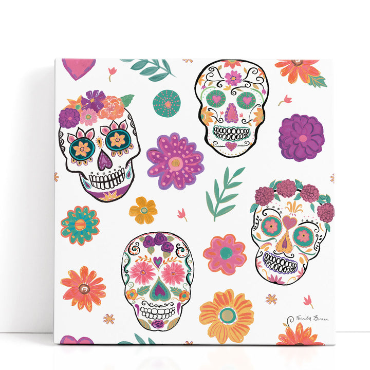 Day of the Dead Pattern IA - Canvas Print Wall Art