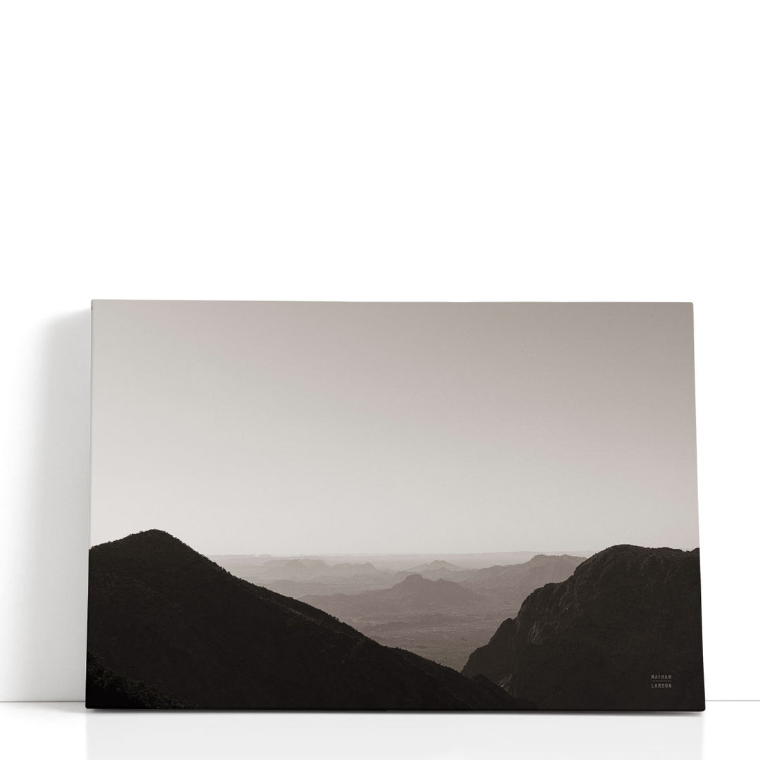Country wall decor with mountain range view