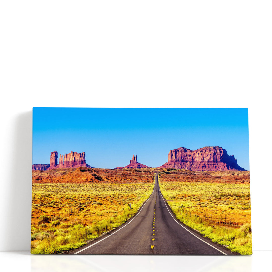 Road photography canvas prints in rural setting