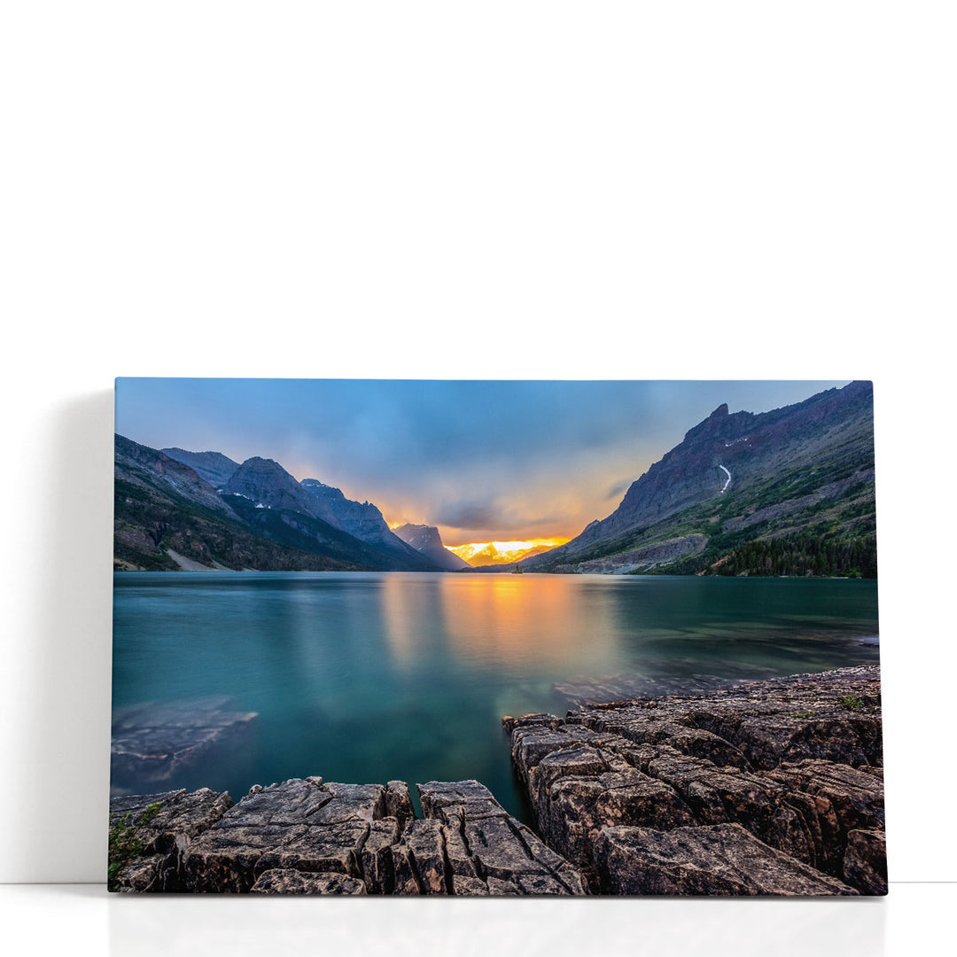 St. Mary Lake, Glacier National Park, MT - Canvas Print Wall Art