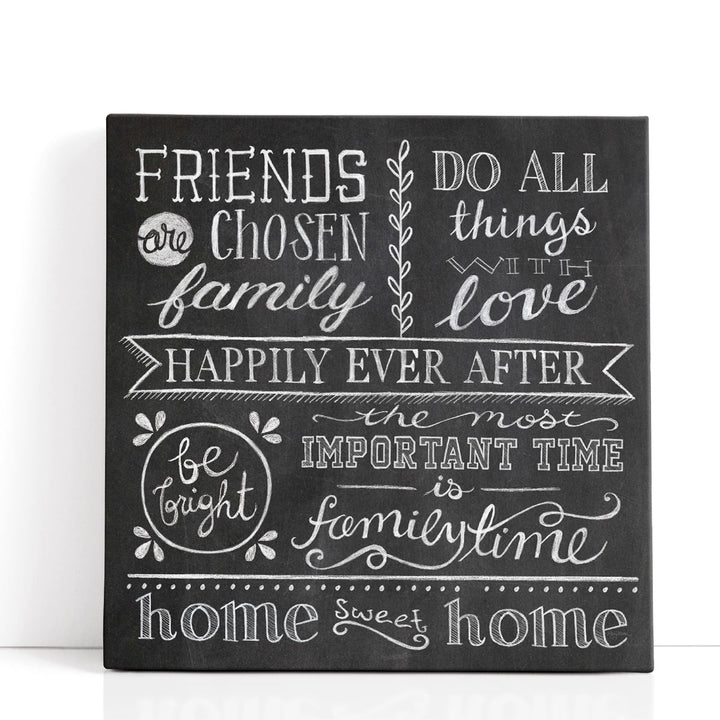Inspiration Chalkboard IV Black and White - Canvas Print Wall Art