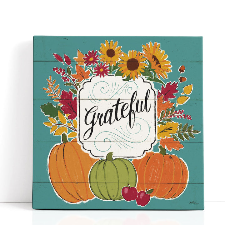 Thankful II Turquoise - Canvas Print Wall Art