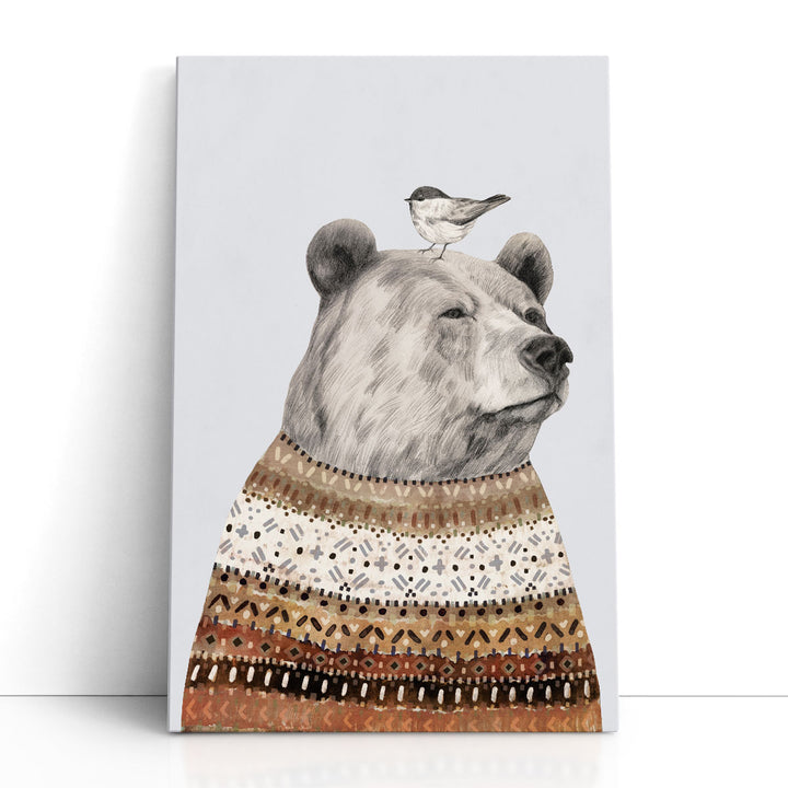 Fair Isle Bear I - Canvas Print Wall Art