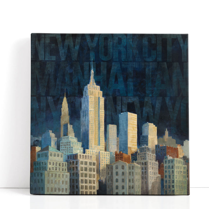Midnight in Midtown Words - Canvas Print Wall Art