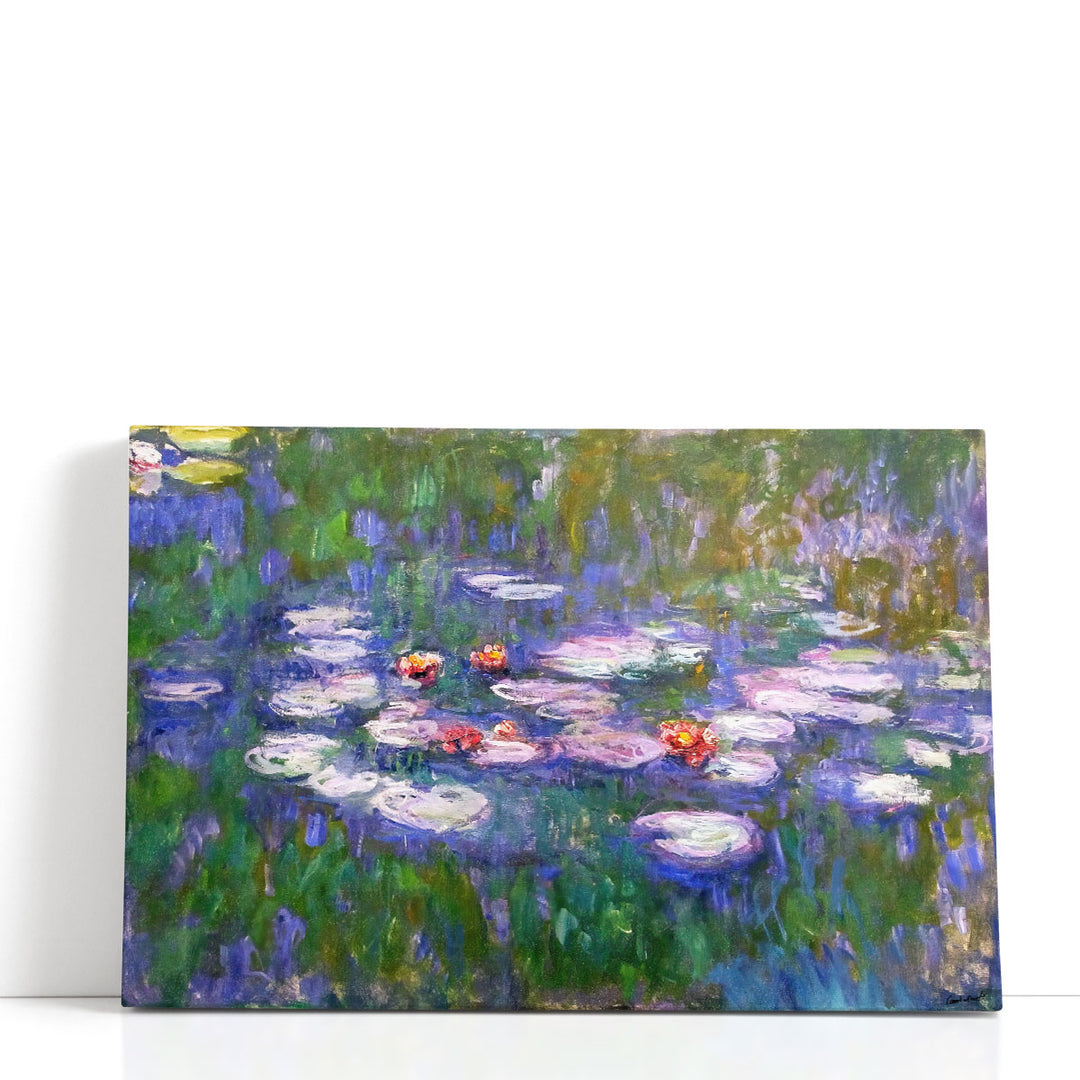 monet water lilies print serene pond reflection