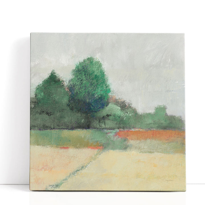 Path Through the Field Green - Canvas Print Wall Art