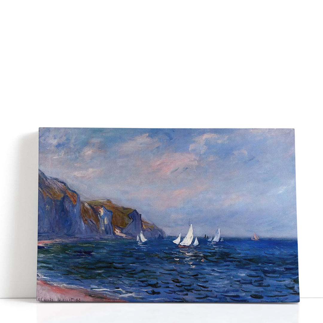 Cliffs and Sailboats at Pourville, 1882 - Canvas Print Wall Art