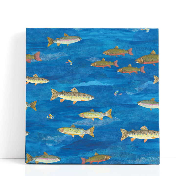 Angling in The Stream Pattern I - Canvas Print Wall Art
