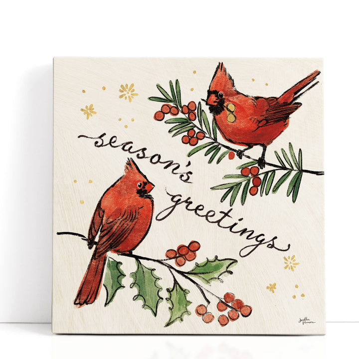Christmas Lovebirds X - Canvas Print Wall Art
