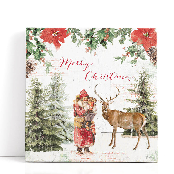 Wooded Holiday III Merry Christmas - Canvas Print Wall Art