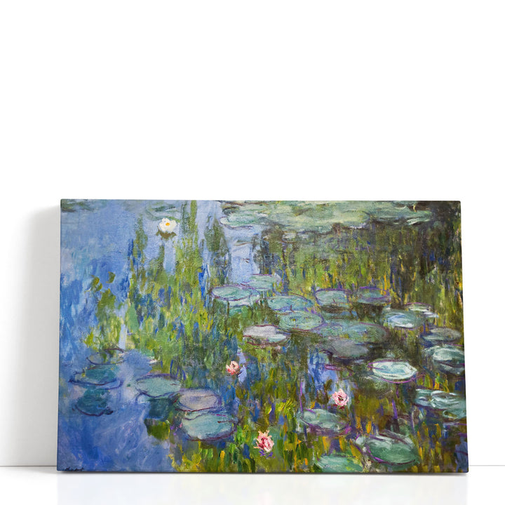 Abstract floral wall art with water lily forms