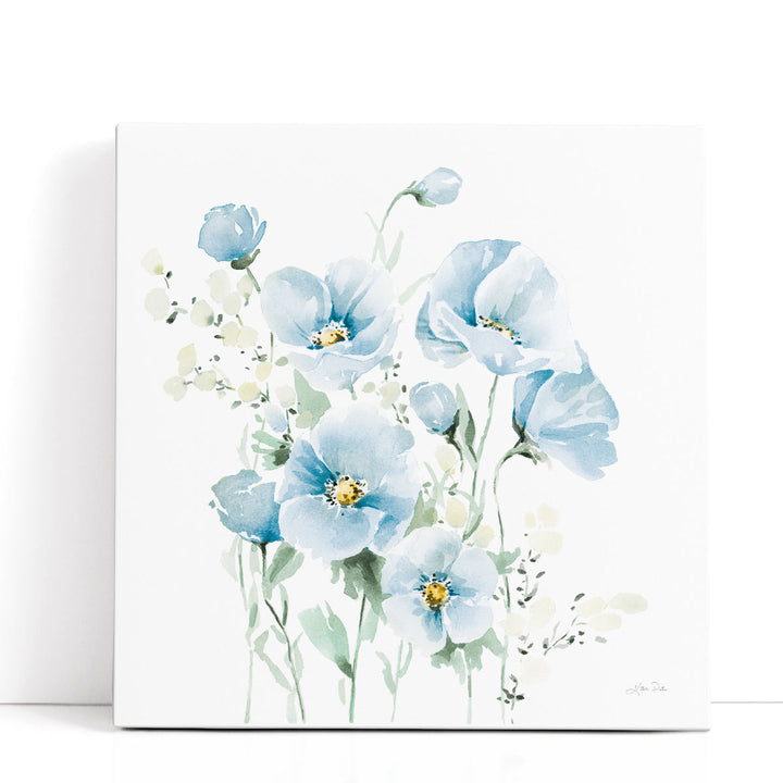 Secret Garden Bouquet II Pale Blue - Canvas Print Wall Art