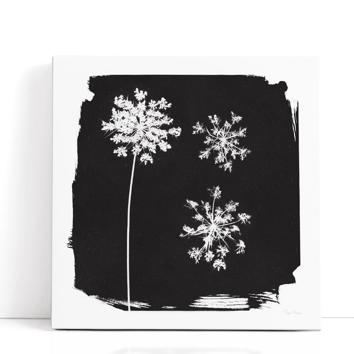 Nature by the Lake Flowers III Black and White - Canvas Print Wall Art