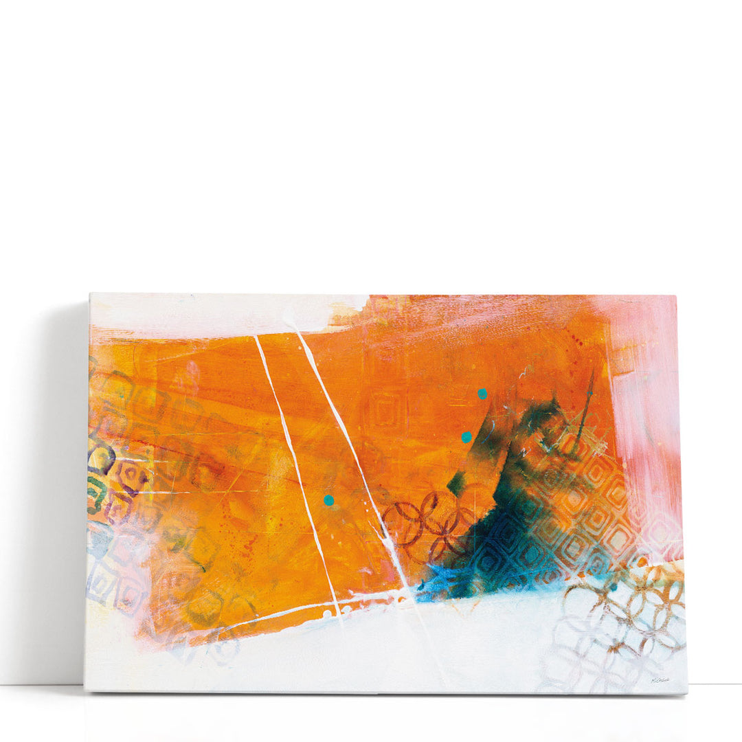 Orange Abstract Canvas Wall Art vibrant brushstrokes