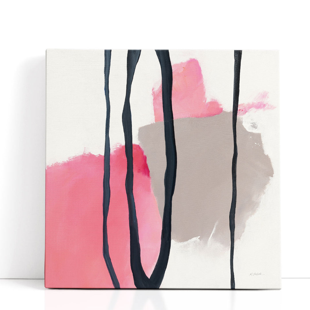 Abstract Wall Art Prints – minimal black and pink design