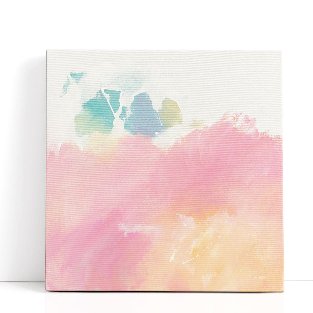 Pink canvas wall art blush brushstrokes