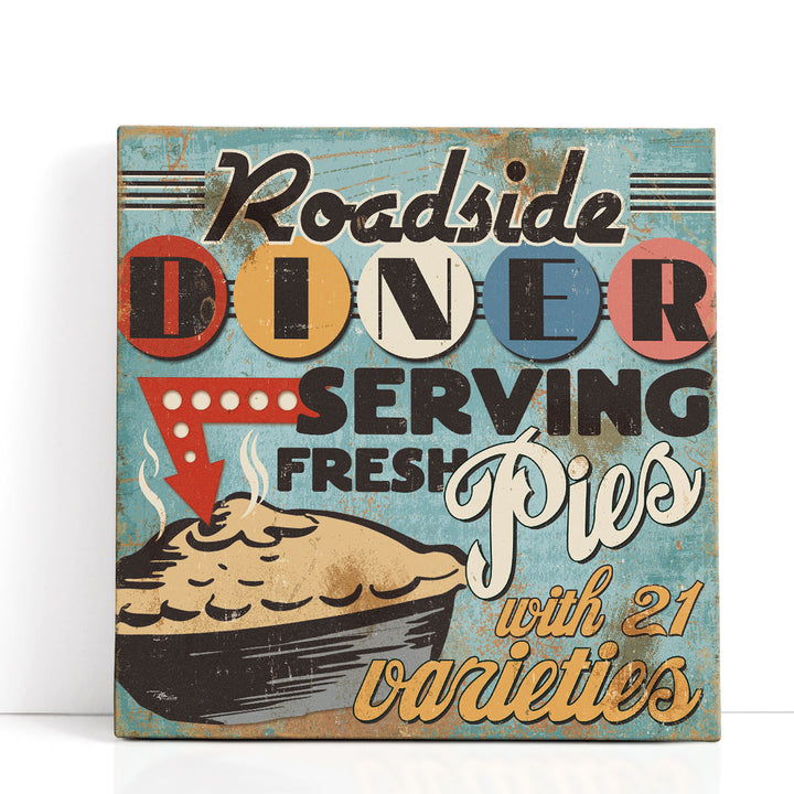 Roadside Restaurant Canvas neon diner sign