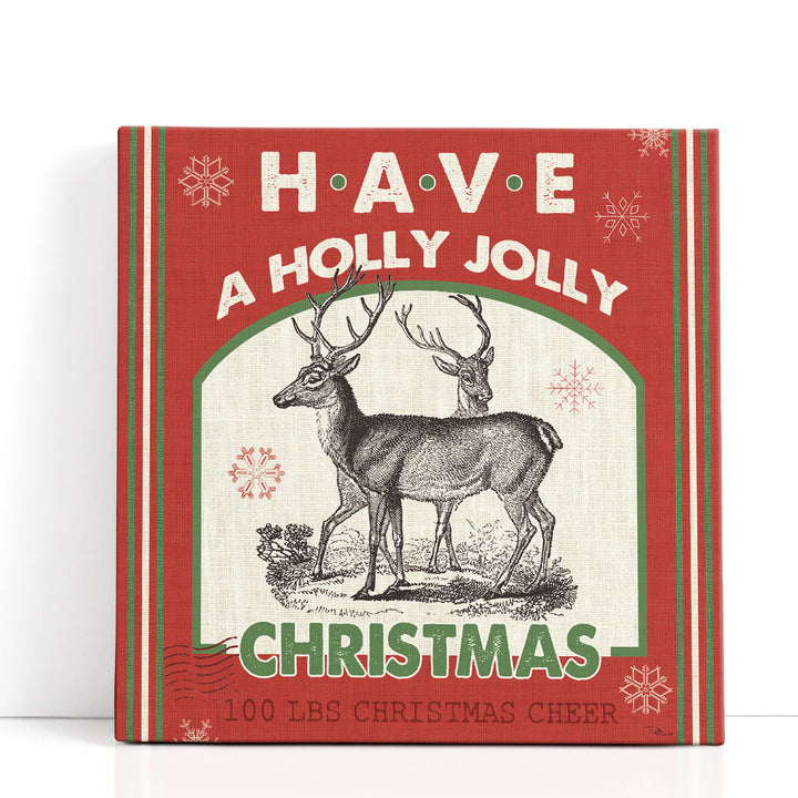Holly Jolly Christmas artwork with festive holly