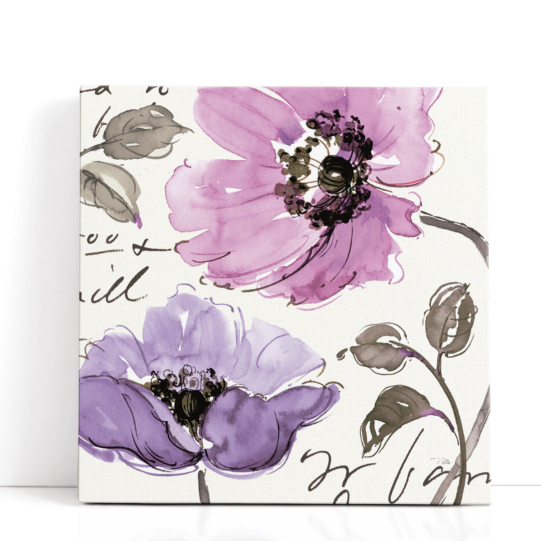 Floral Waltz Plum I - Canvas Print Wall Art
