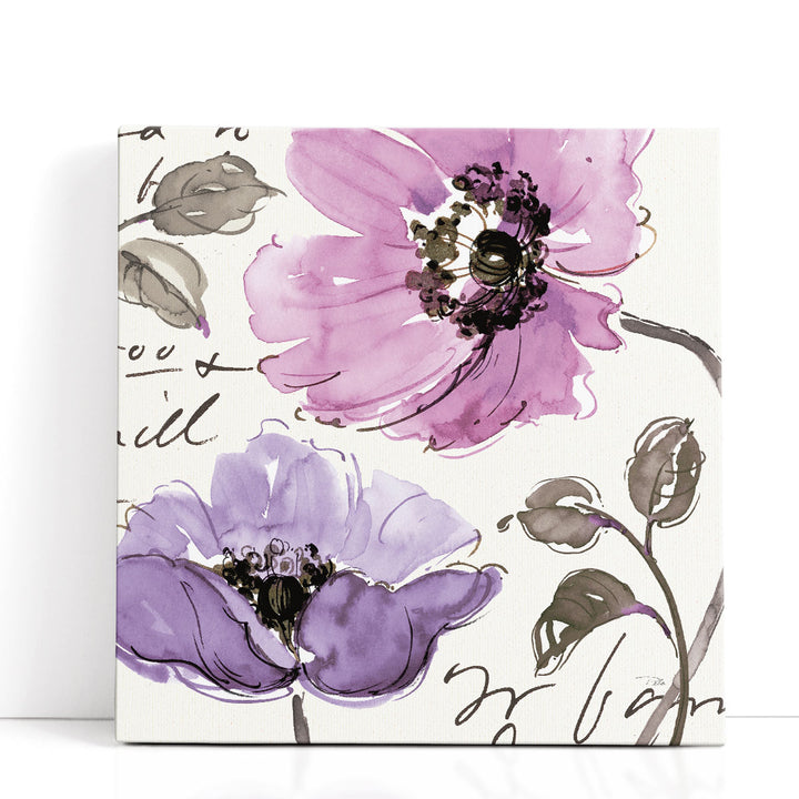 Floral Waltz Plum I - Canvas Print Wall Art
