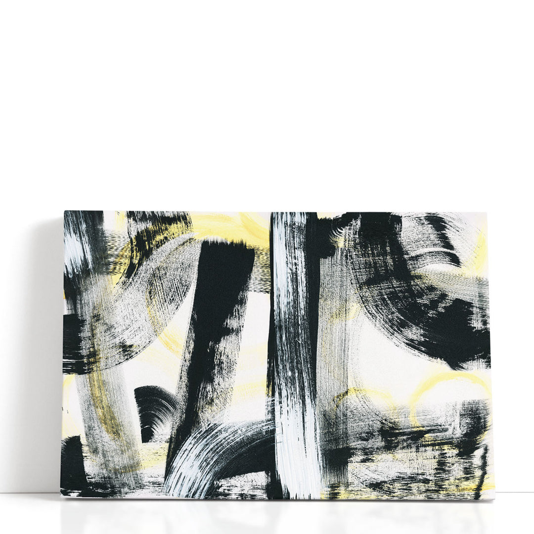 Abstract art prints with black brushstrokes