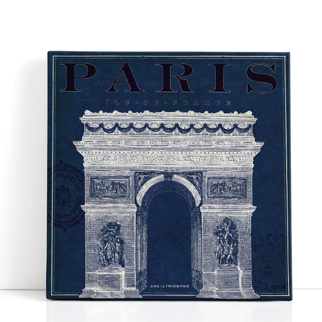 Blueprint Arc de Triomphe - Canvas Print Wall Art