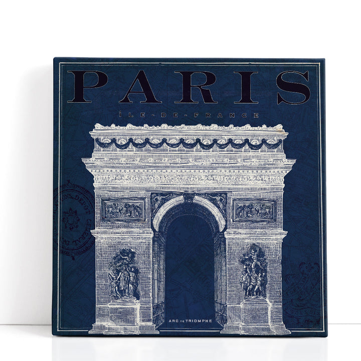 Blueprint Arc de Triomphe - Canvas Print Wall Art
