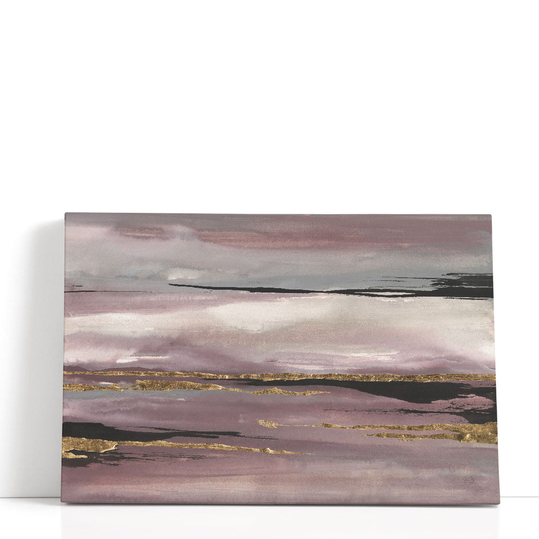 neutral abstract art – mauve and purple brushstrokes