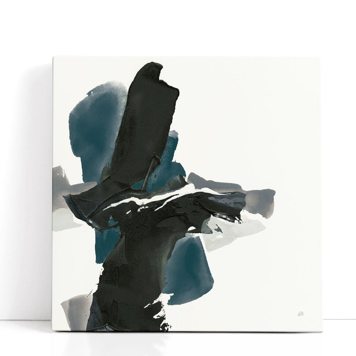 Black and Dark Teal IV - Canvas Print Wall Art