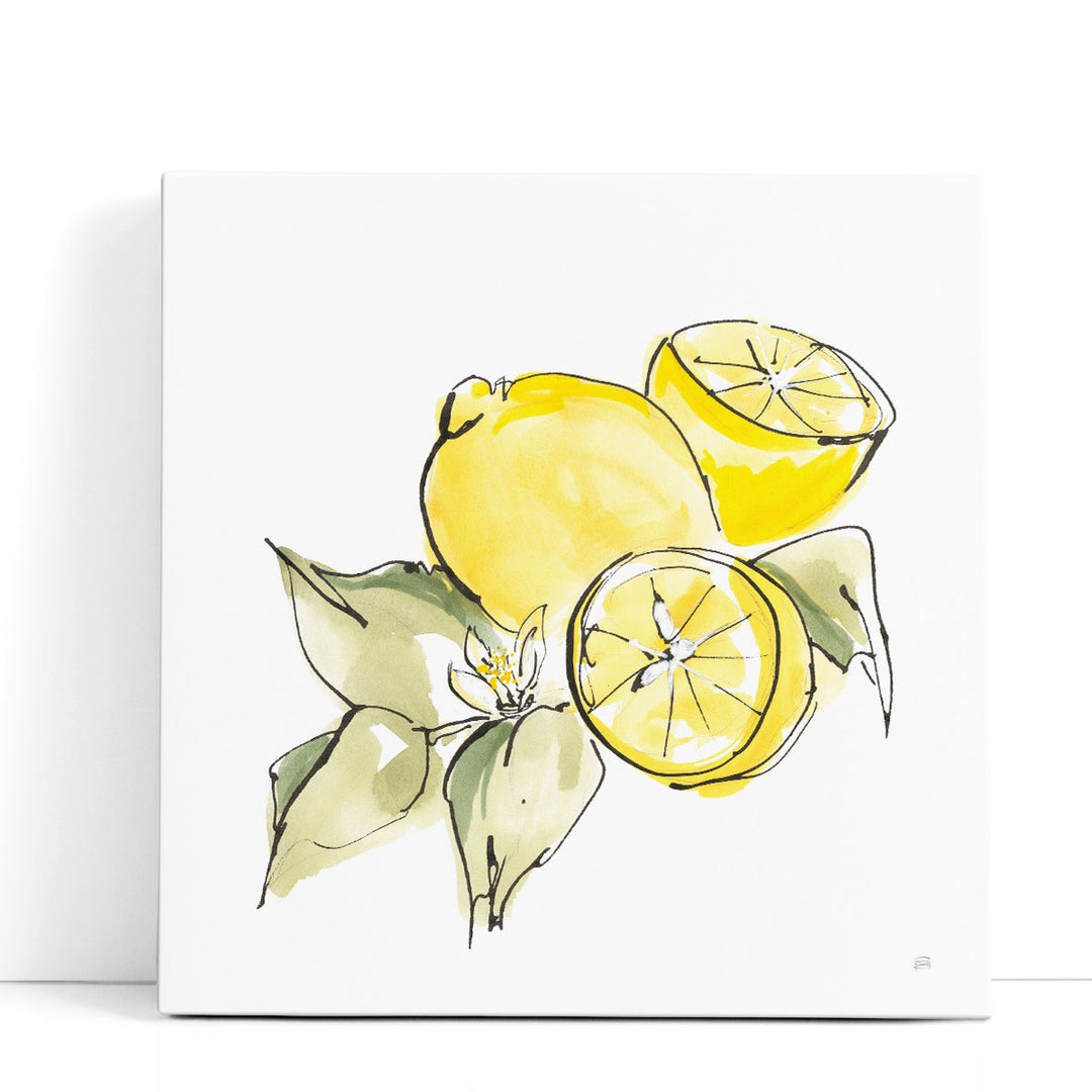 Yellow Lemon Art Print – watercolor lemon slice