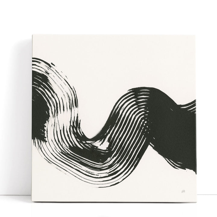 Brushed V Black and White - Canvas Print Wall Art