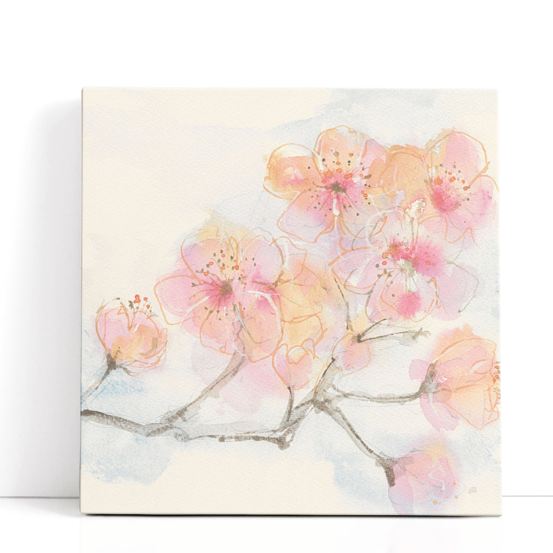 abstract floral painting on white
