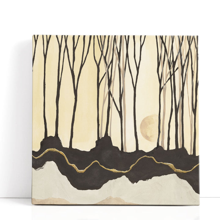 Silhouette V Black and White - Canvas Print Wall Art