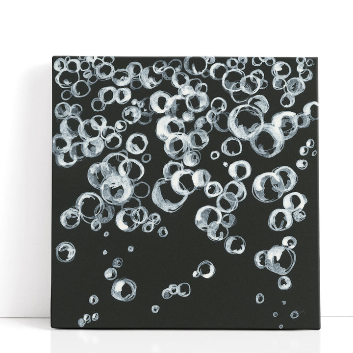 Bubbles II Black and White - Canvas Print Wall Art