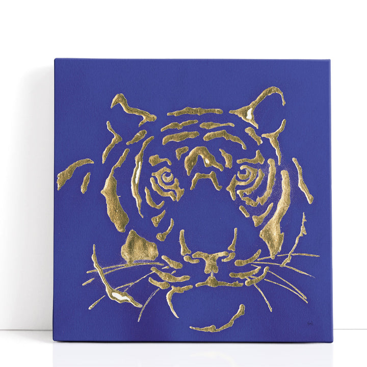 Gilded Tiger Indigo - Canvas Print Wall Art