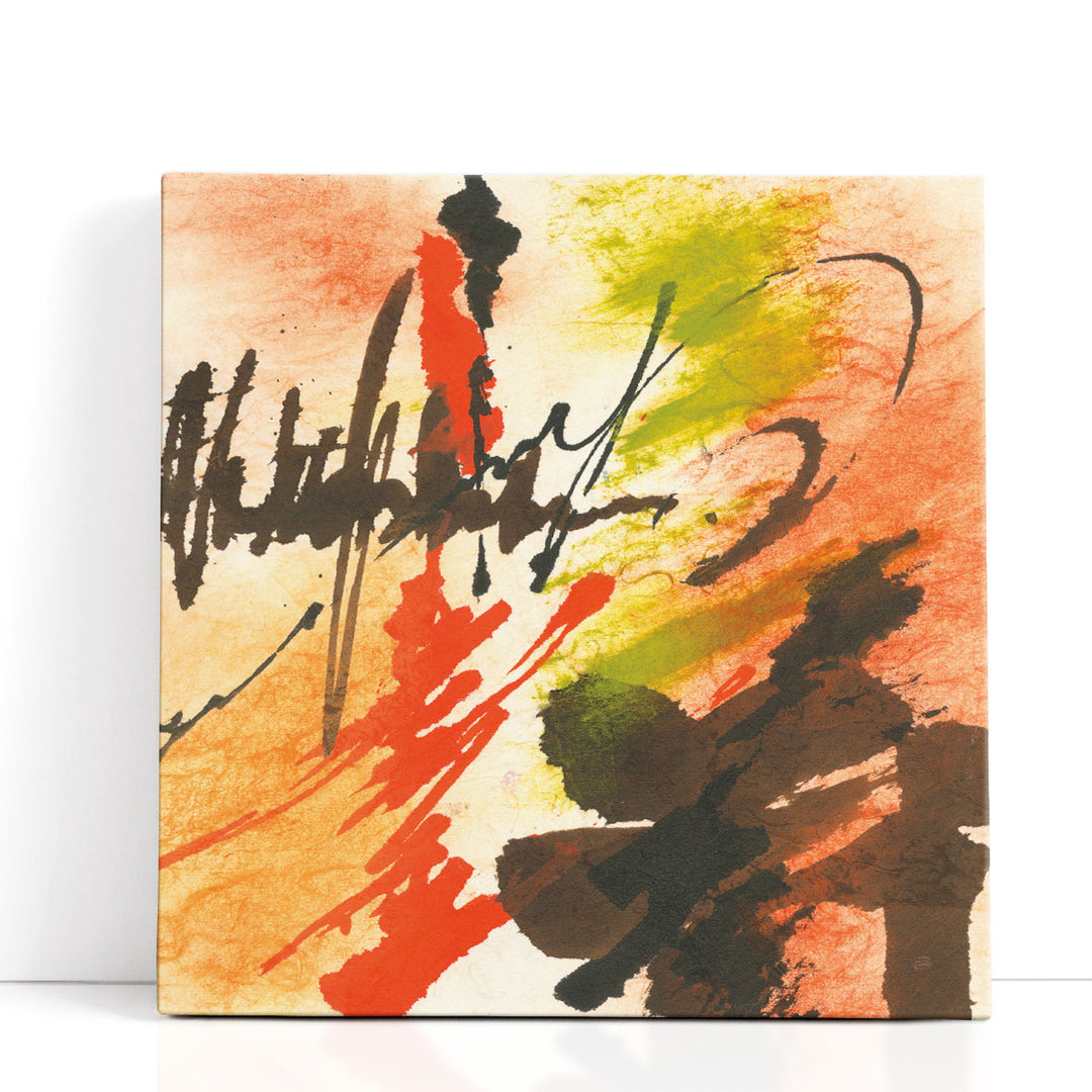 abstract wall art – orange brush strokes