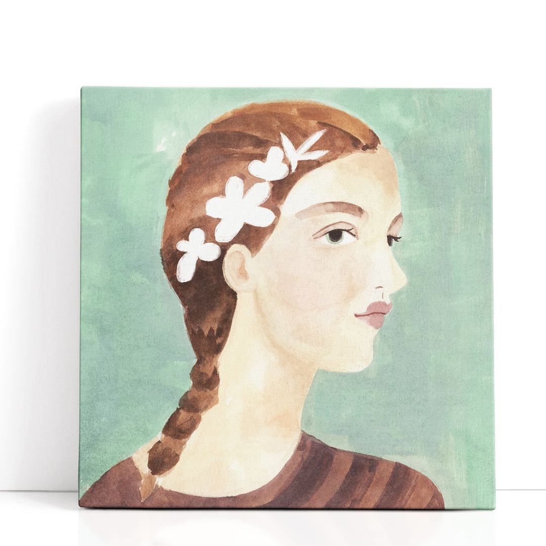 Folk Art Portrait I - Canvas Print Wall Art