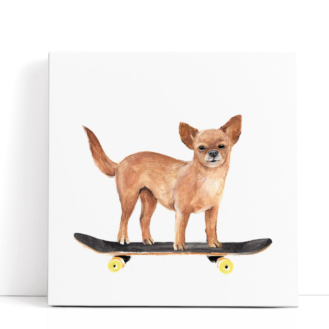 Pups on Wheels I - Canvas Print Wall Art