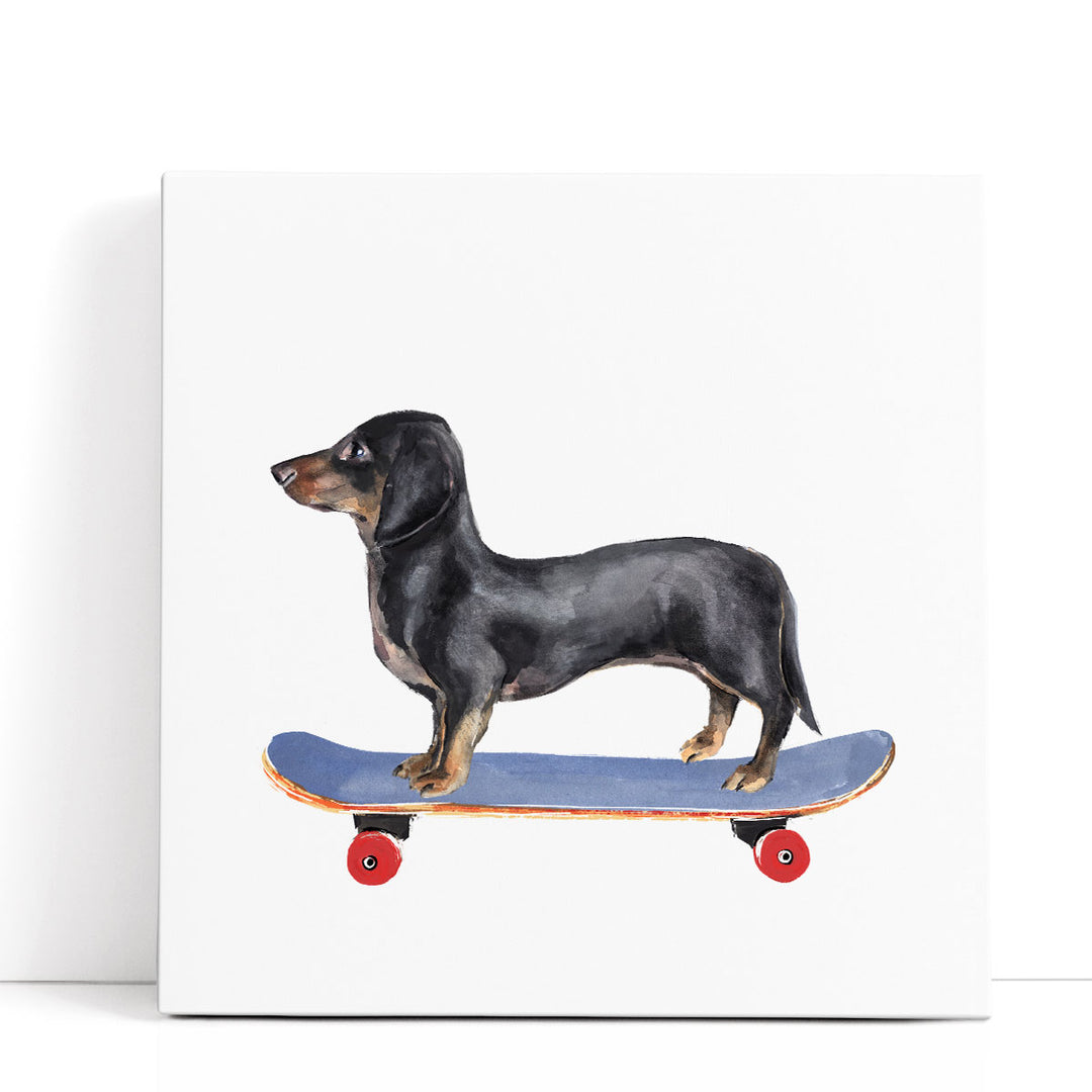 Pups on Wheels II - Canvas Print Wall Art