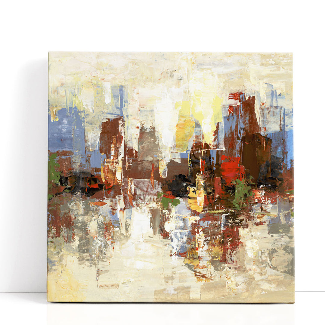 Neutral abstract wall art with textured strokes