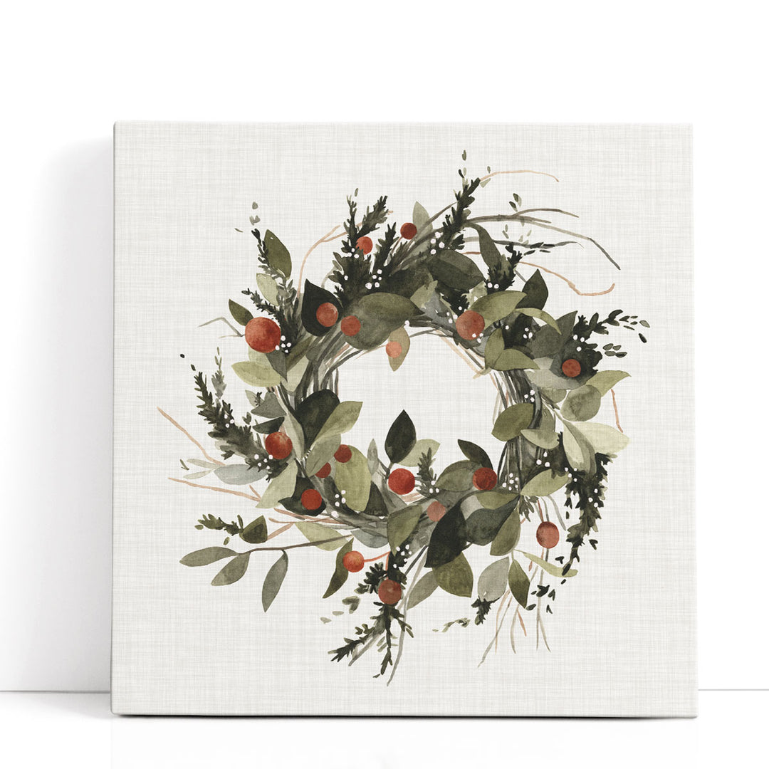 Farmhouse Wreath II - Canvas Print Wall Art