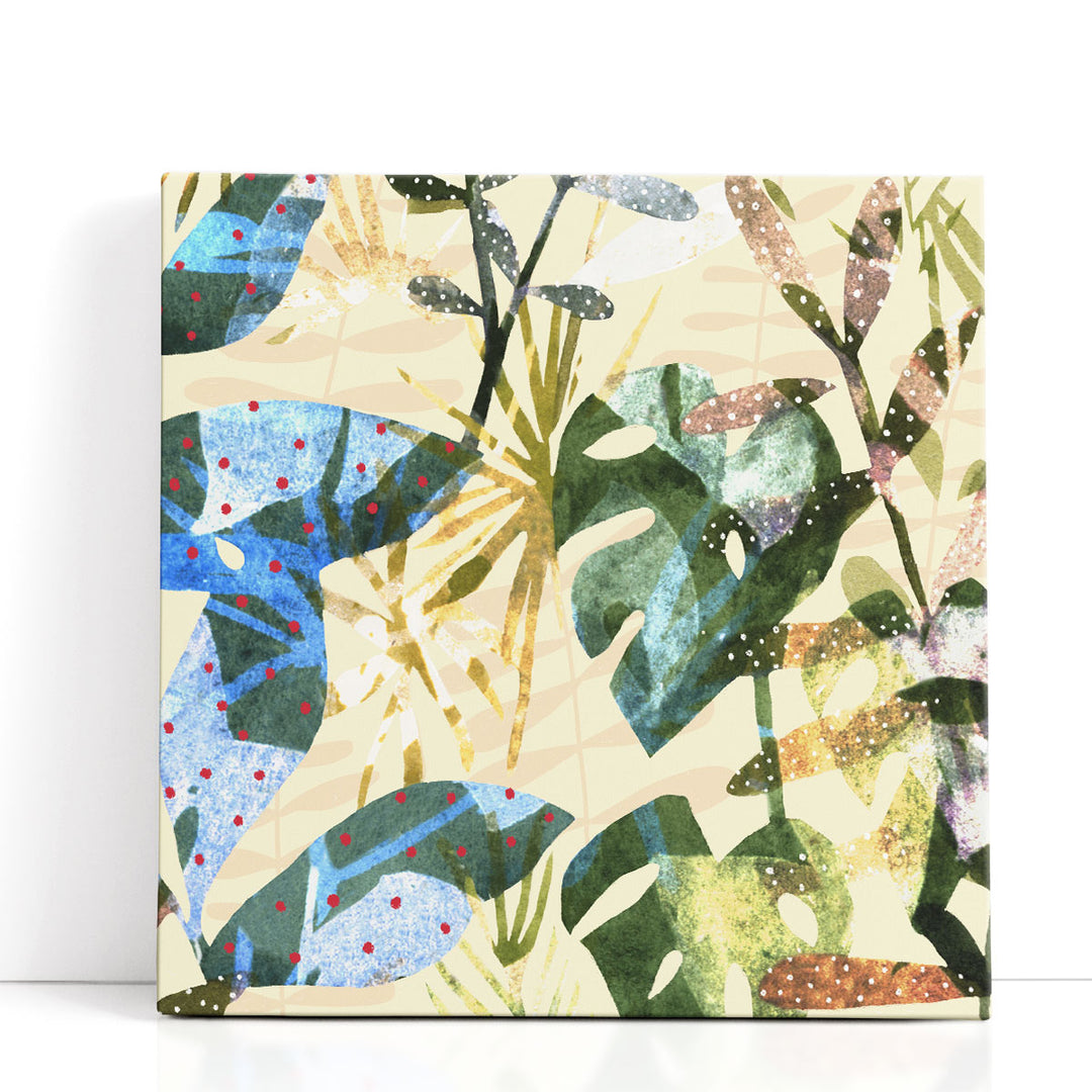 Beige Jungle Wall Art botanical leaves pattern