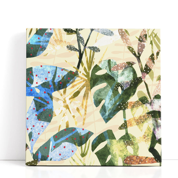Beige Jungle Wall Art botanical leaves pattern