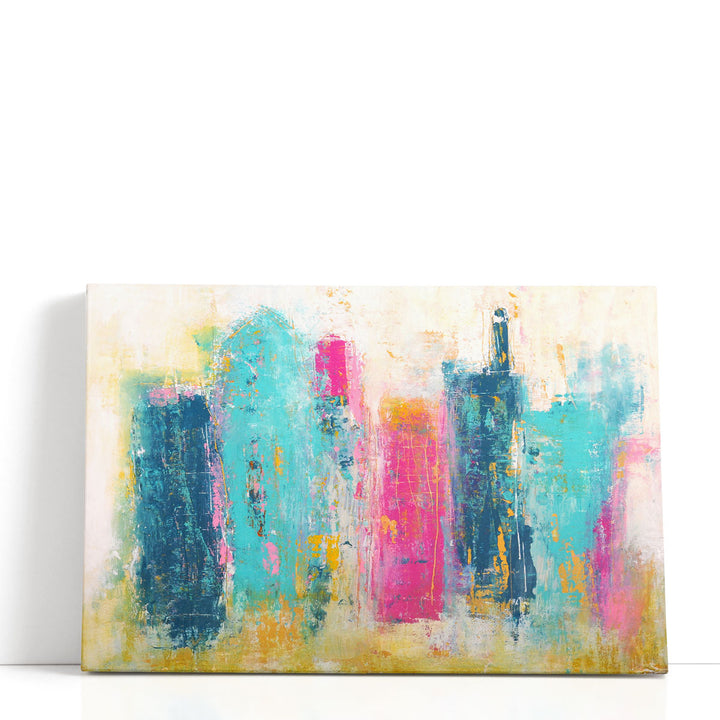 blue abstract wall art – cobalt and neutral strokes